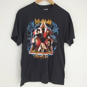 Def Leppard Hysteria 80's Vintage Single Stitch Concert Tee Shirt Black XL